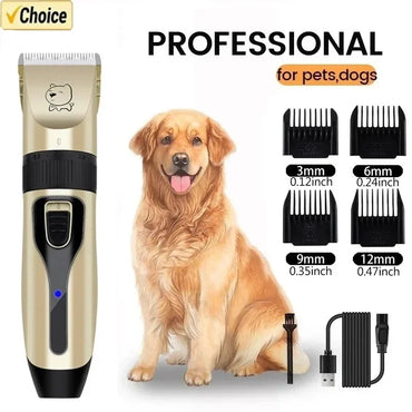 Professional Pet Hair Clipper – USB Rechargeable Dog & Cat Grooming Trimmer | Quiet Electric Shaver for Safe Home Grooming