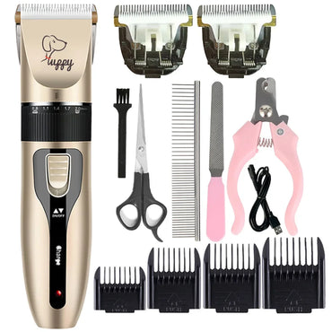 Professional Pet Hair Clipper Set – Cordless Rechargeable Dog, Cat & Rabbit Grooming Trimmer | Quiet Electric Shaver Kit for Home Use