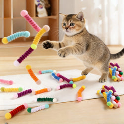 Interactive Cat Spring Toy – Colorful Spiral Plastic Kitten Toy for Chasing, Biting & Swatting | Durable Indoor Cat Play Toy