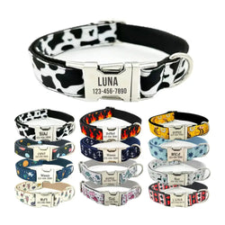 Personalized Dog Collar with Free Engraving – Custom Name & Phone ID | Adjustable Collar & Matching Leash Set
